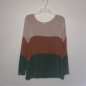 Chic Soul Earthy Tones Long Sleeve Top